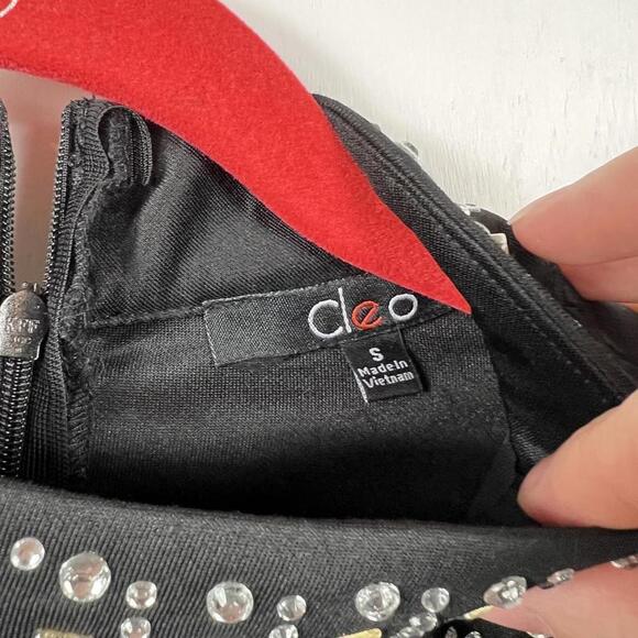 Cleo black jumpsuit with rhinestone embellishments.  Size small - Picture 5 of 9